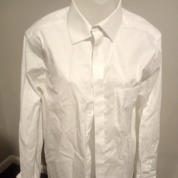 Roundtree & Yorke Gold Label Slim fit non iron 100% cotton Pinpoint Button Sz 16 - Picture 1 of 5